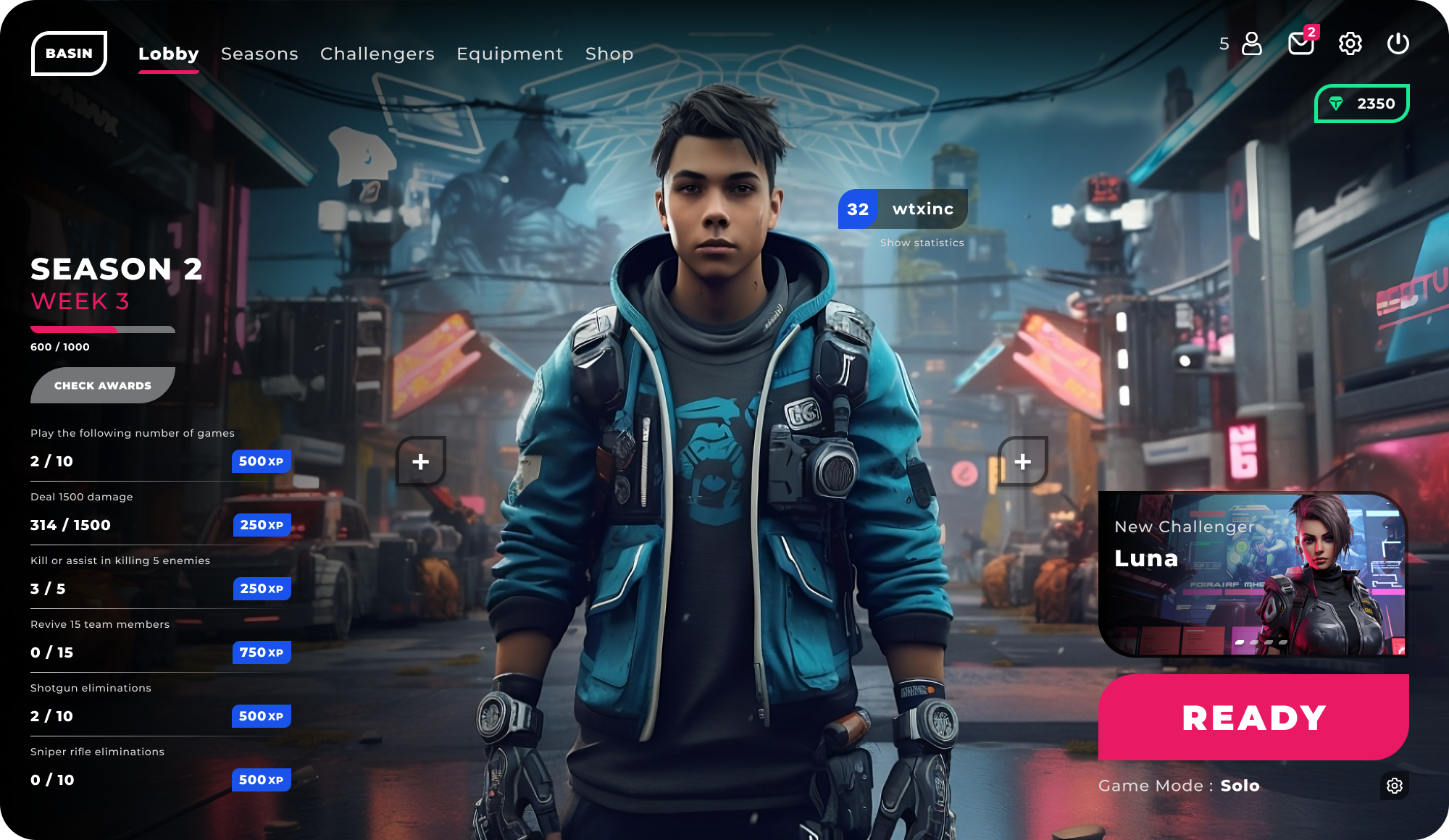 Battle Royale Gaming Interface