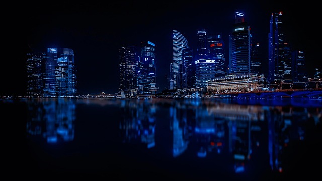Singapore city skyline showcasing modern telecommunications infrastructure