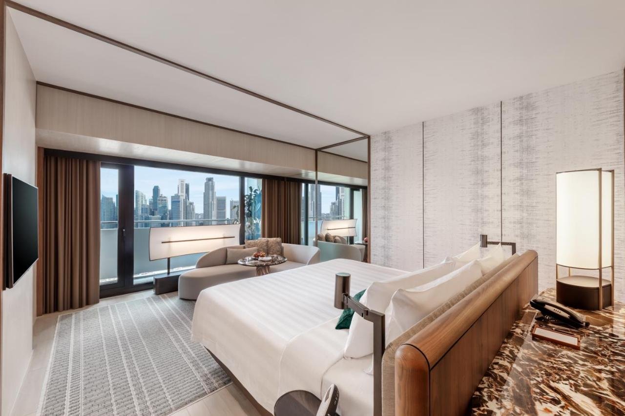 Pan Pacific Singapore hotel room with Marina Bay skyline view