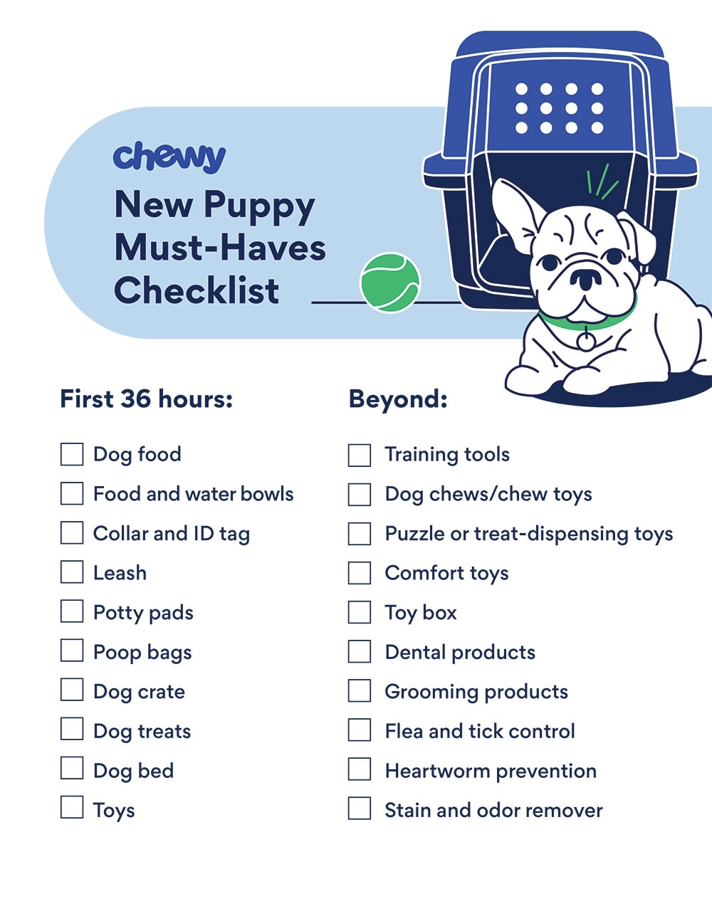 New puppy essential supplies checklist