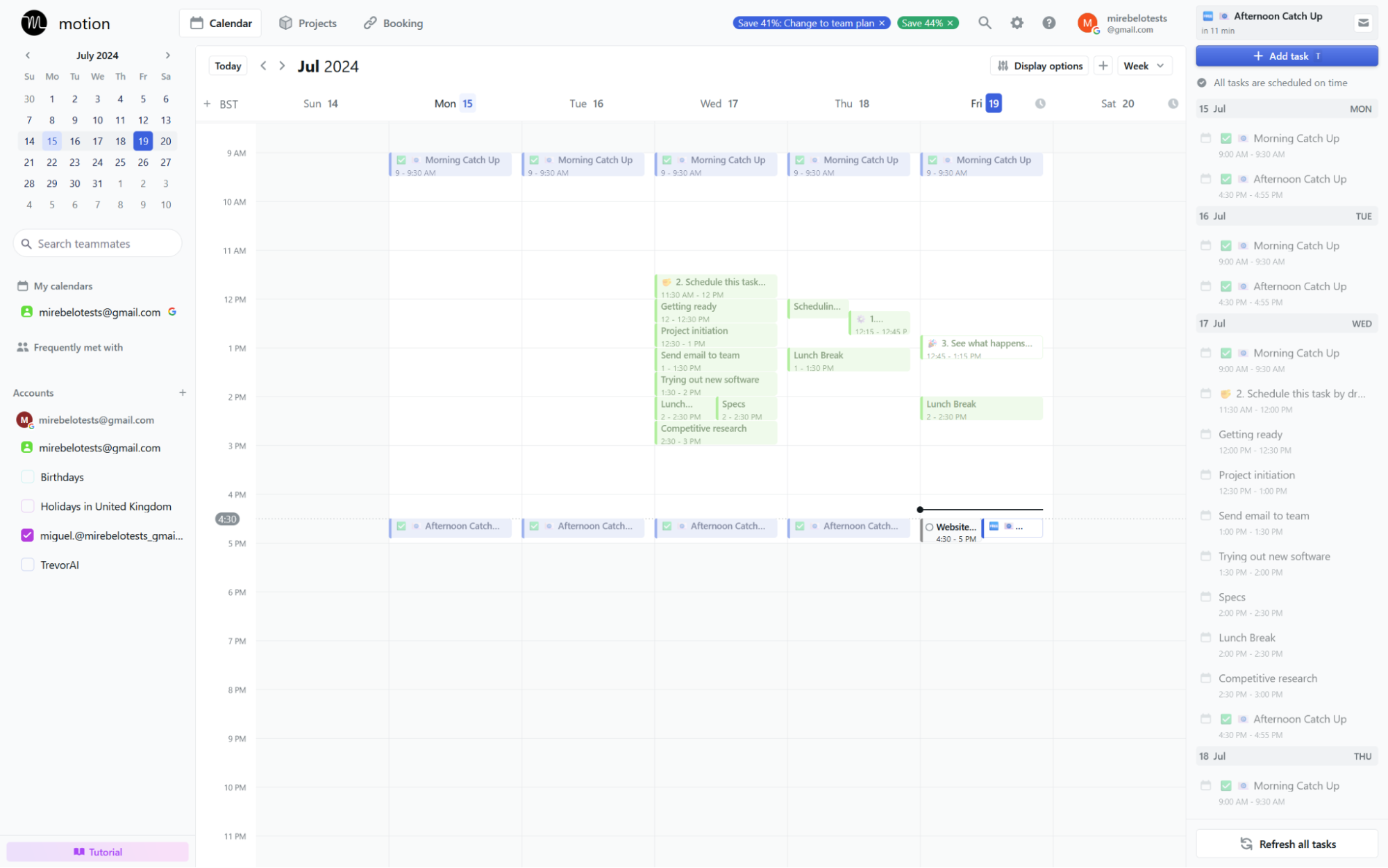 AI Scheduling Assistant Interface