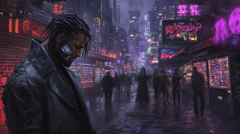 Ville cyberpunk néon