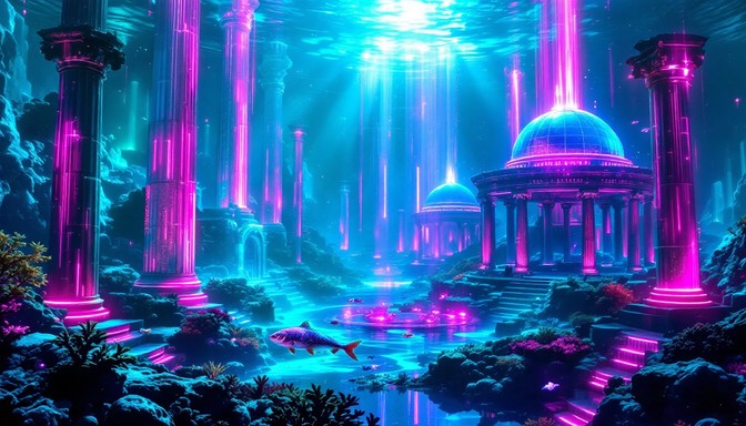 Atlantide sous-marine cyberpunk