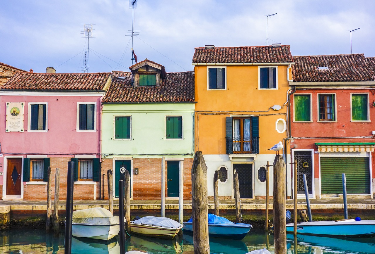 Colorful Houses by Canal