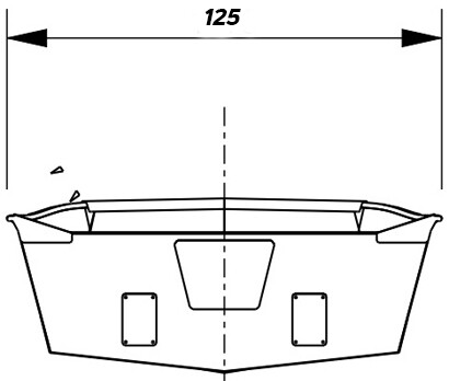 ARSİMED tekne yandan görünüm teknik çizimi - uzunluk 295cm