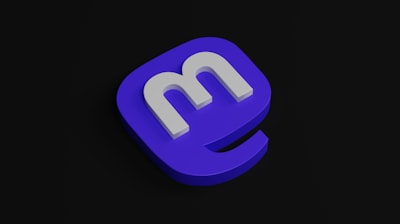 3D rendered blue and white logo design with modern geometric styling for technology company